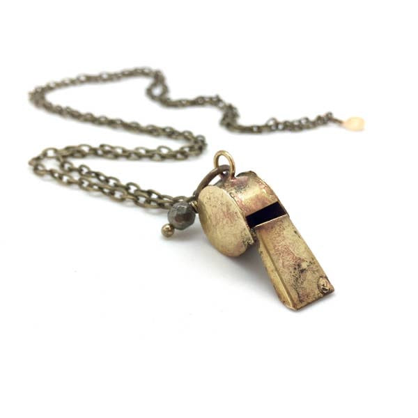 Vintage Fashion Whistle - Brass/Pyrite